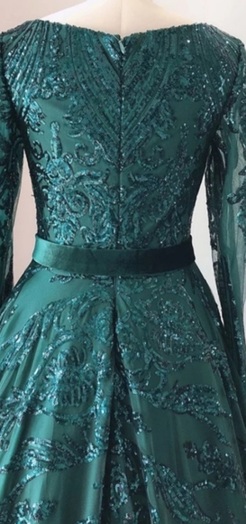Royal Emerald lace sequin gown - Picture 7 of 7